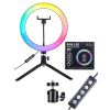 Кольцевая светодиодная LED лампа MJ26 RGB 26 см для селфи, фото и видео, студийный свет