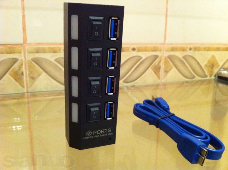 USB HUB на 4 порта + switch с переключателем