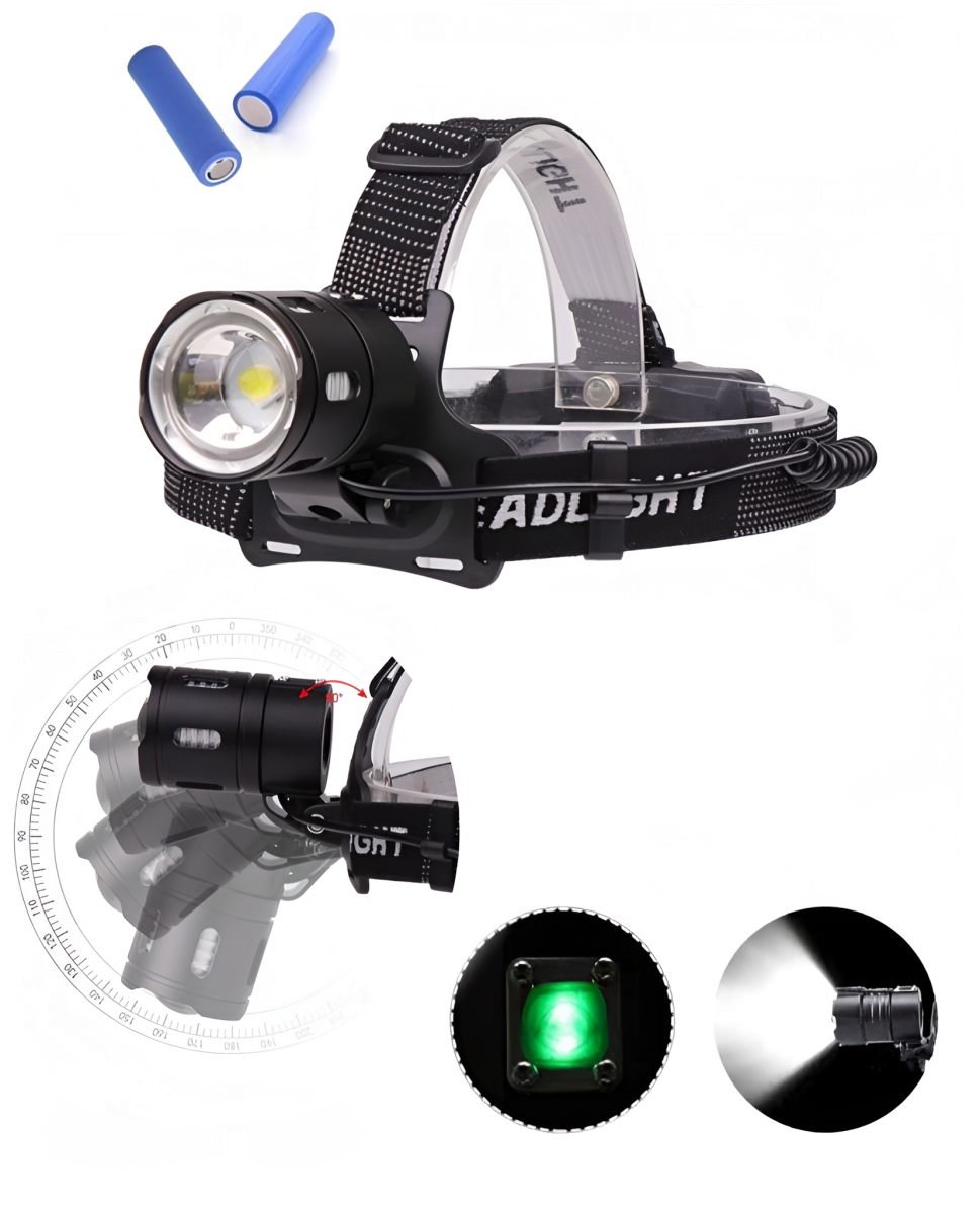 Налобный фонарь BL T20 -P90 LED Zoom аккумуляторный светодиодный мощный фонарик с фокусировкой, наклона линзы – 90°