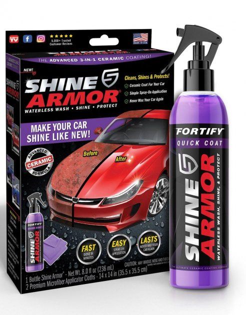 Полироль против царапин для автомобиля Shine Armor, Средство от царапин для кузова авто с салфеткой - микрофибра для полировки