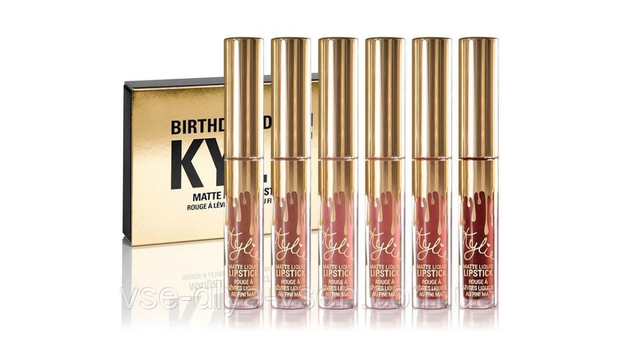 Набор матовых жидких помад Kylie Birthday Gold