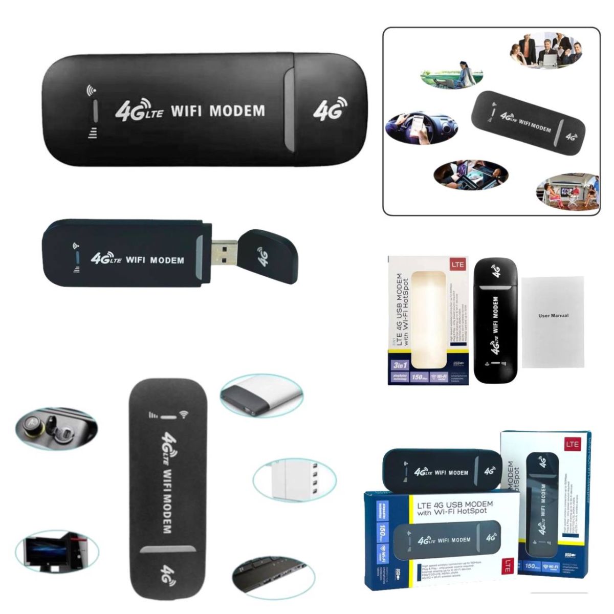 Модем 4G LTE USB с Wi-Fi 150Mbps (WI-FI Роутер) для приема и раздачи интернета, для работы в сети мобильных операторов Vodafone, Kyivstar и Lifecell или других операторов по всему миру, для доступа в интернет