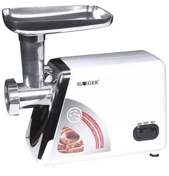 Мясорубка электрическая Haeger HG-3368 2500W, Электромясорубка с реверсом с металлическим корпусом