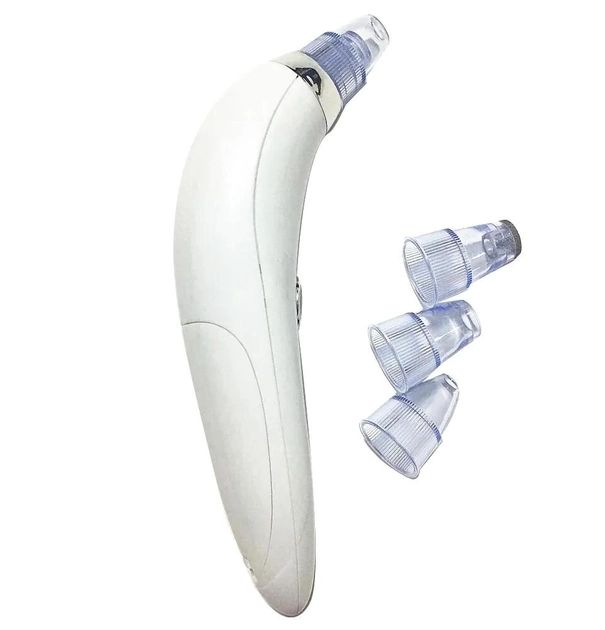 Вакуумный аппарат для чистки лица и пор Derma Suction для профессиональной чистки кожи и пор лица - легкий портативный удобный прибор + 4 насадки, Вакуумный очиститель для самостоятельной очистки в домашних условиях