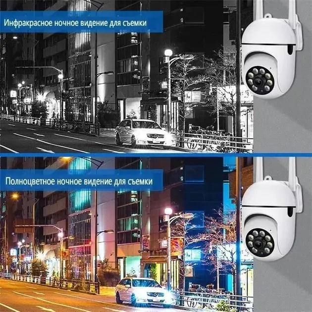 Поворотная камера наружного видеонаблюдения с Wi-Fi CLOUD STORAGE, Уличная поворотная 360° погодозащитная IP-камера, полный угол обзора, с удаленным доступом, ночной съёмкой и датчиком движения и и облачным хранилищем