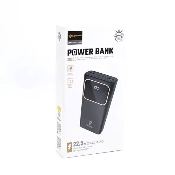 Power bank LENYES PX288D 20000mAh 22.5W+QC3.0+PD(реальная емкость), Портативное зарядное устройство с дисплеем, универсальная внешняя аккумуляторная батарея с быстрой зарядкой Quick Charging, павербанк для зарядки