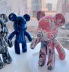 Флюидный Мишка Fluid Bear Bearbrick с красками 23 см, медвежонок для творчества DIY Bearbrick, Набор для творчества мишка сделай сам