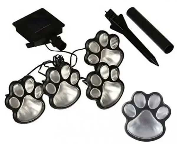 Светящиеся Следы Paw Print Light На Солнечной Батарее, Автономный уличный светильник в грунт, Уличный Тротуарный Светильник в форме следов, светодиодные следы с защитой от влаги, фонарь-лапки садовый газонный