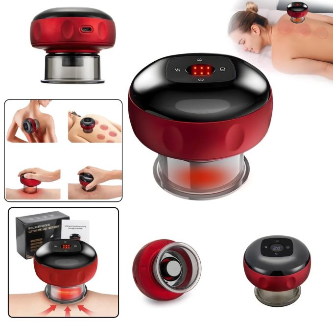 Массажер Cupping Massager с эффектом банок для тела, Антицеллюлитный массажер с интенсивным согреванием, массажная терапия, Акупунктурный, лимфодренажный, расслабляющий Электрический универсальный Вакуумный Баночный Массаж