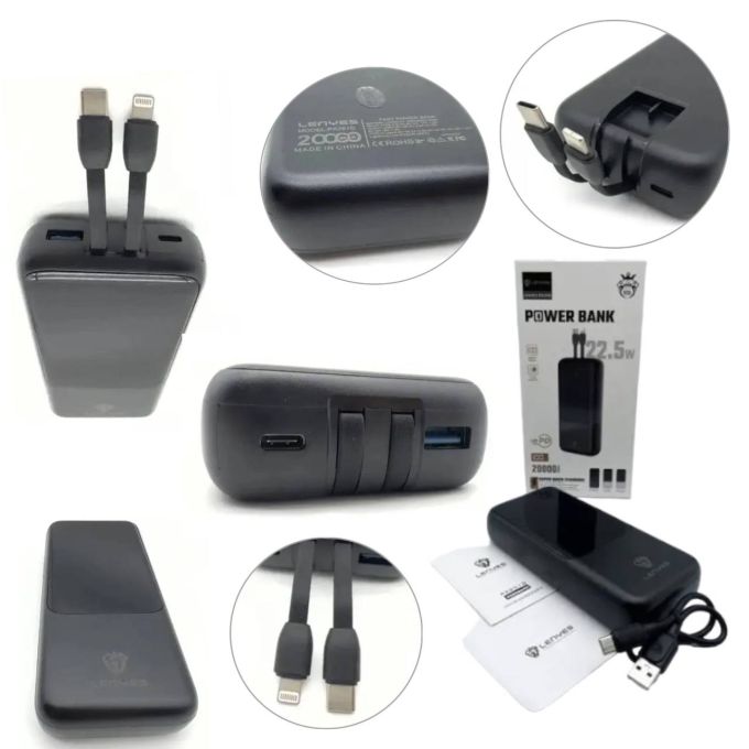 Power bank LENYES PX251D 20000mAh 22.5W+SUPER QUICK CHARGE+PD (реальная емкость), Портативный компактный внешний аккумулятор для зарядки, универсальная мобильная батарея, павербанк, практичное и мощное зарядное устройство с быстрой зарядкой