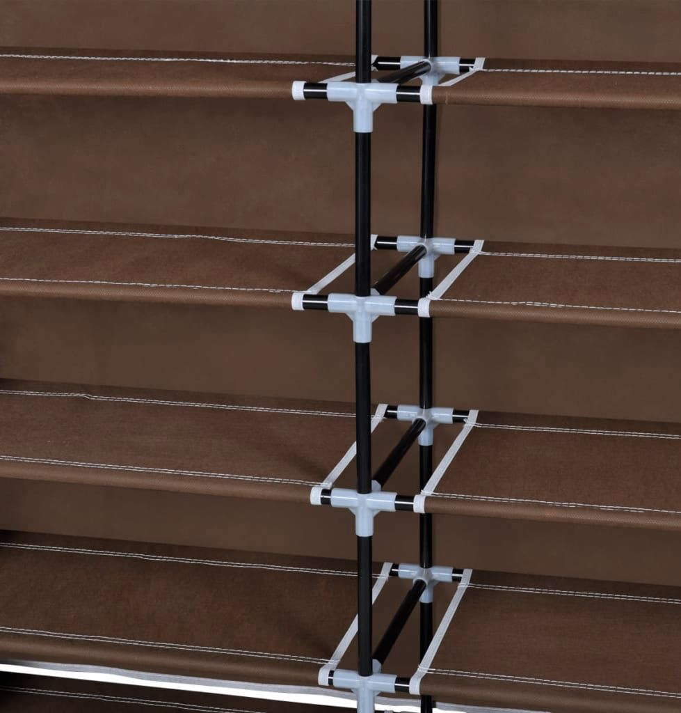 Тканевый складной шкаф для обуви на 2 секции Shoe Cabinet YQF-2266 на 12 полок, двойной шкаф органайзер для хранения обуви