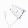 Сетевое зарядное устройство USB HOCO C59A 2-USB + Кабель USB-MicroUSB, комплект для зарядки телефона адаптер + кабель, для Android,Samsung,Xiaomi,Huawei,Meizu Белый, азрядное для двух устройств, адаптер на два USB