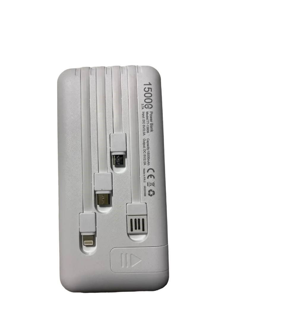 Внешний портативный аккумулятор Power Bank LINQ TT-13806 15000mAh портативная зарядка с фонариком и шнурами в комплекте