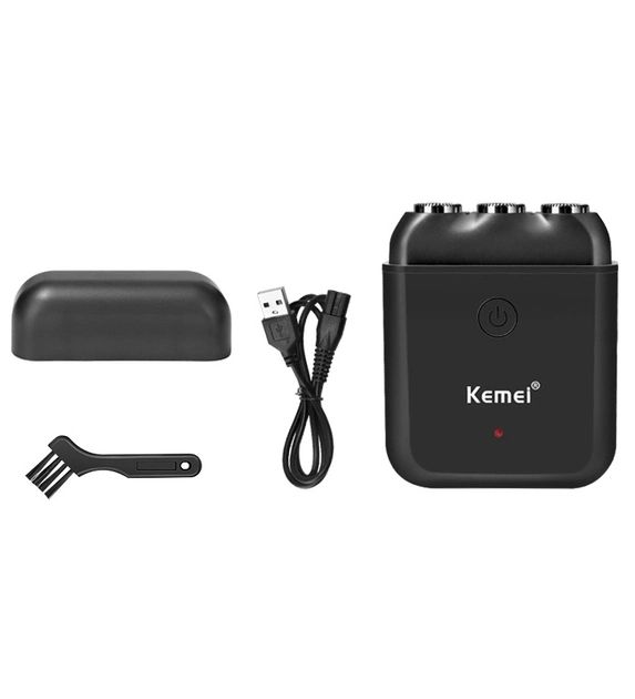 Портативная мини электробритва Kemei KM-1005, аккумуляторная роторная карманная мини бритва