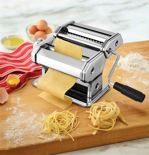Ручная лапшерезка с насадками для раскатки теста Costway Pasta, тестораскатка, Машинка для нарезки лапши