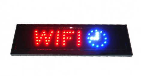 Светодиодная LED вывеска табло "Wi-FI" 48*15см