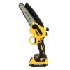 Аккумуляторная цепная мини пила DeWalt DCM160N 24V 4AH шина 20 см на 2 аккумулятора 8" дюймов с автоматической смазкой цепи в кейсе, Веткорез деволт