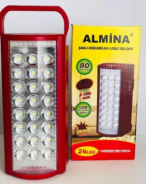 Фонарь переносной кемпинговый светодиодный аккумуляторный ALFARID (Almina) DL-2424 24 LED с функцией Power Bank, аварийное освещение