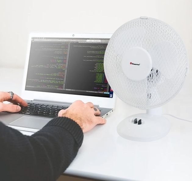 Вентилятор портативный настольный DOMOTEC MS-1624 White, бесшумный компактный электровентилятор бытовой на стол, регулируемый угол наклона, автоповорот