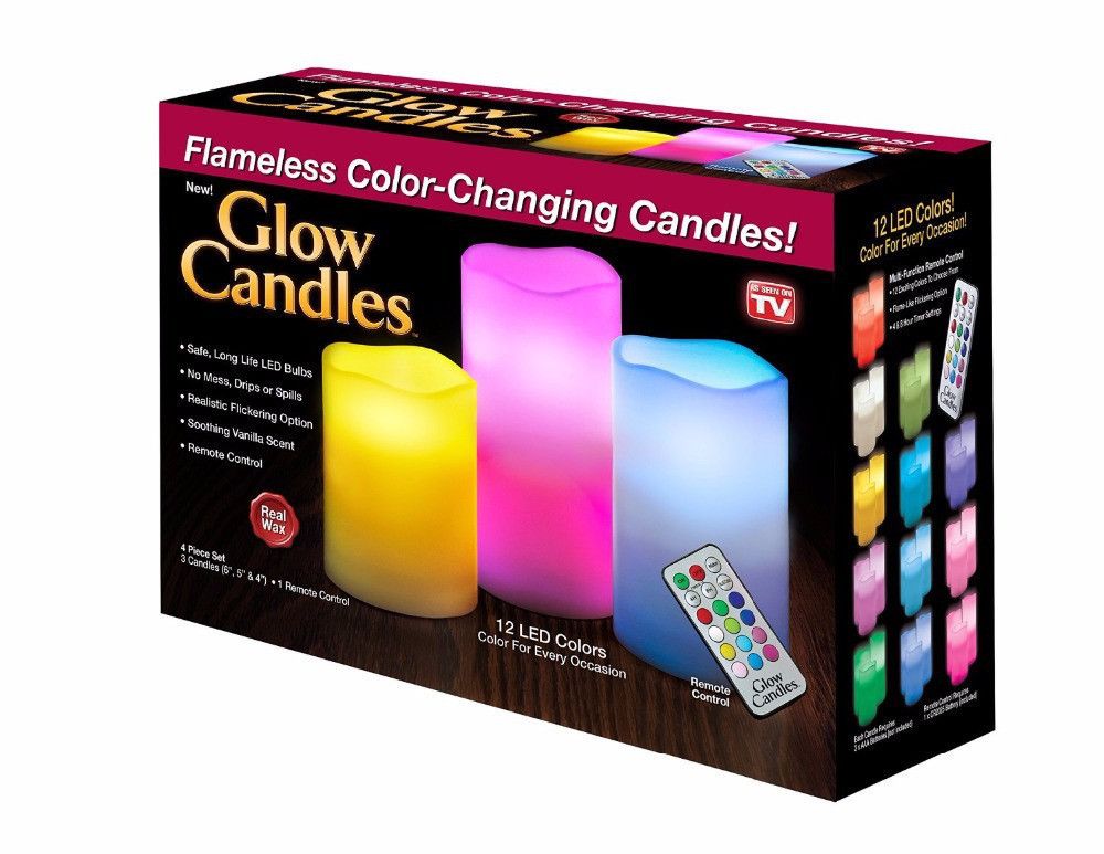 Ночник 3 свечи Luma Candles Color Changing, Комплект светодиодных свечей с ДУ, Светильник 3 свечи