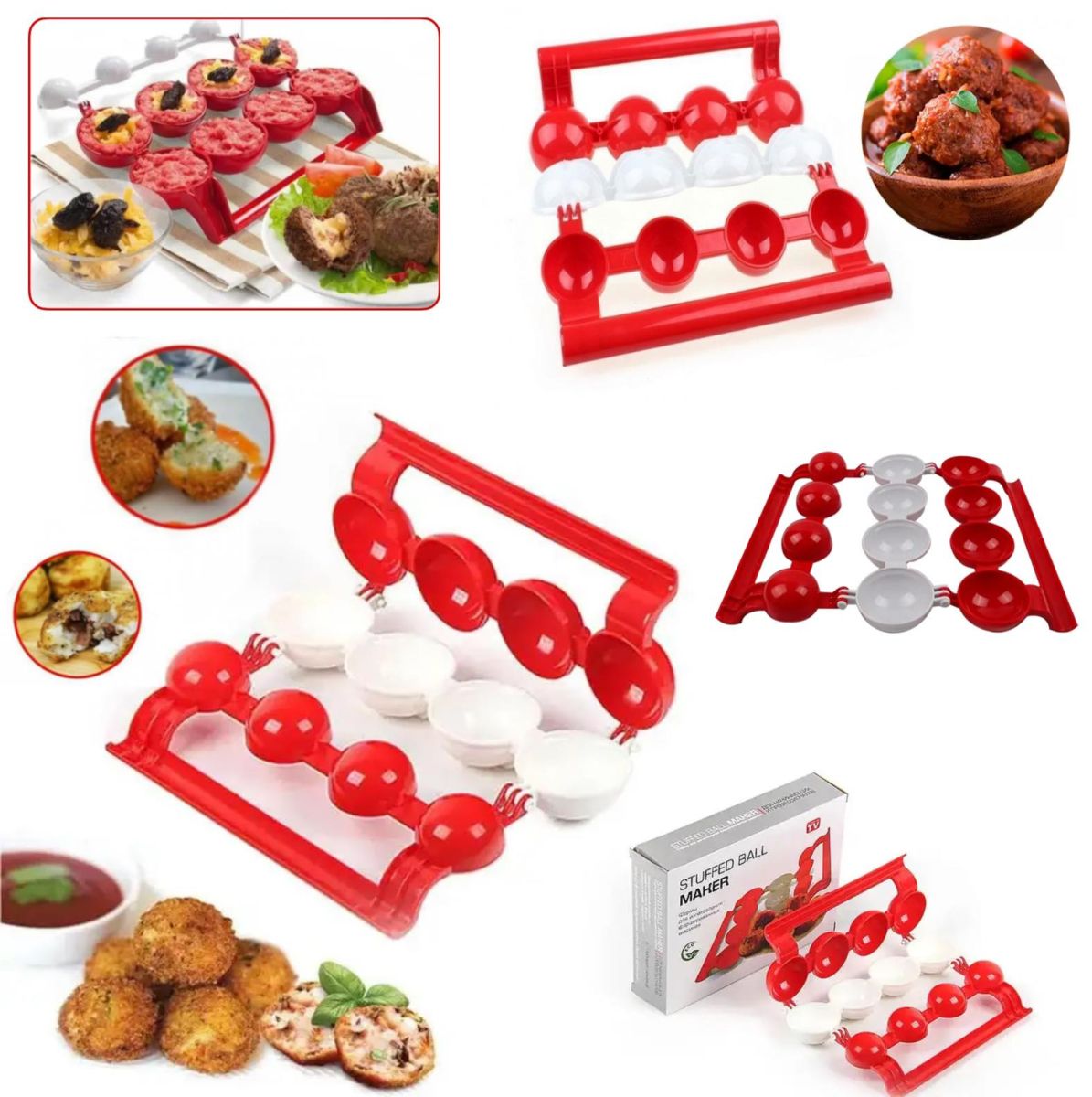Удобная практичная Форма Для Котлет С Начинкой Stuffed Ball Maker, для быстрого и легкого изготовления мясных фаршированных шариков, для приготовления фрикаделек с начинкой, для формирования тефтелей