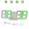 Электронные настольные LED часы белые LY-1089 с зеленой подсветкой с будильником, календарем, термометром