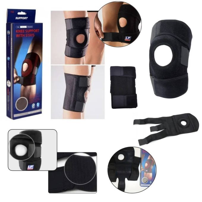 Защитный удобный практичный наколенник, универсальный фиксатор колена Knee Support With Stays. стабилизатор для коленной чашечки Knee support,  специальная экипировка для мощной защиты слабого или больного колена, Суппорт колена неопреновый