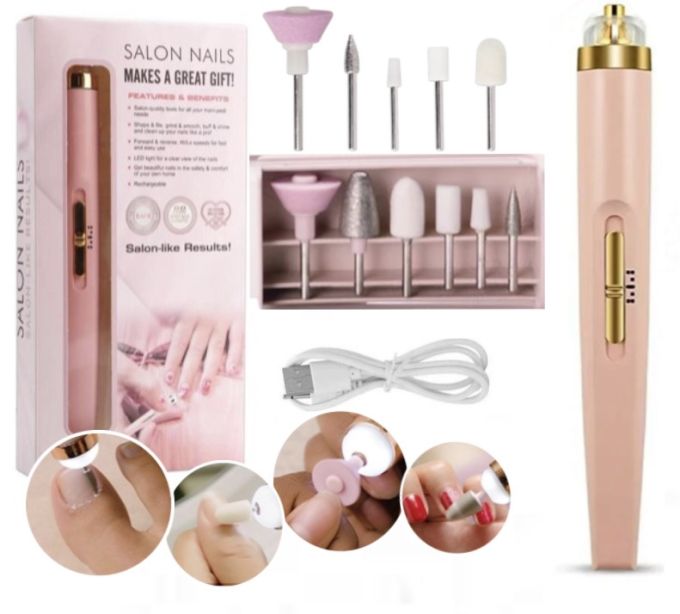 Беспроводной фрезер-ручка для маникюра и педикюра Flawless Salon Nails 5 в 1
