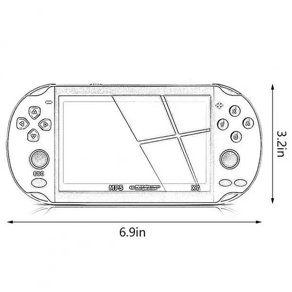 Карманная Игровая приставка - PSP X7, портативная развлекательная беспроводная ретро консоль 1000 игр, 8ГБ с поддержкой TF карты, универсальная компактная мини-приставка, HD-экран,  портативный ретро-игровой плеер, Приставка для фильмов и игр