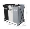 Корзина для белья складная 120л с 3 отсеками Laundry Basket, Корзина-органайзер для сортировки грязного белья
