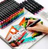 Универсальный Высококачественный Набор двусторонних маркеров, Sketch Marker, 48 цветов для рисования,скетчинга, комплект маркеров для создания скетчей и эскизов,с портативным чехлом