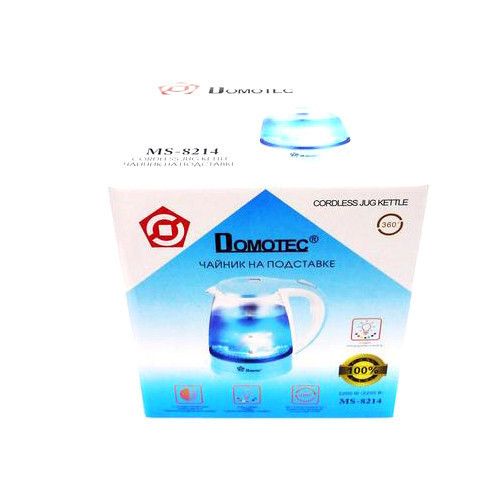 Электрочайник Domotec MS 8214 White + Sky blue стекло