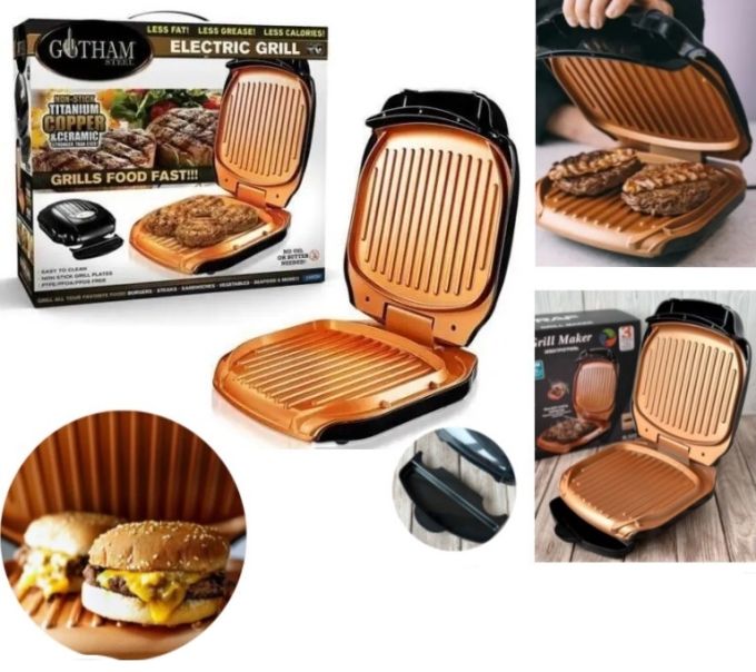 Электрический контактный гриль бутербродница прижимной Gotham Steel Electric Grill 1200 Вт с антипригарным покрытием