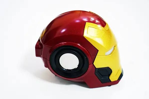 Портативная беспроводная Колонка IRON MAN Micro-USB SD/microSD/TF Железный человек Marvel,в стиле шлема железного человека, громкий качественный звук без хрипов и сбоев, из ударопрочного пластика, не боится пыли и брызг воды
