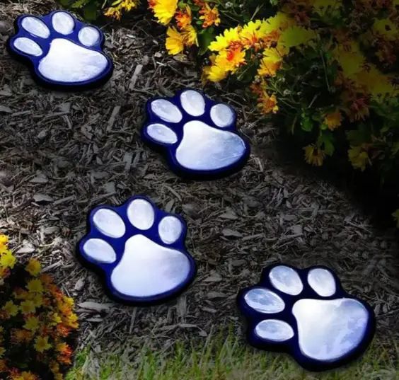 Светящиеся Следы Paw Print Light На Солнечной Батарее, Автономный уличный светильник в грунт, Уличный Тротуарный Светильник в форме следов, светодиодные следы с защитой от влаги, фонарь-лапки садовый газонный