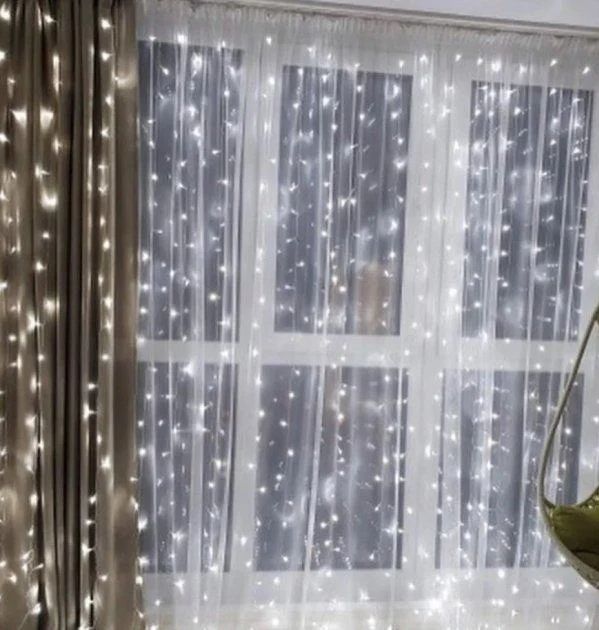 Гирлянд Штора водопад Белая 3x2 м 160 led на медной проволоке светодиодная Xmas LED W-9 3мx2м