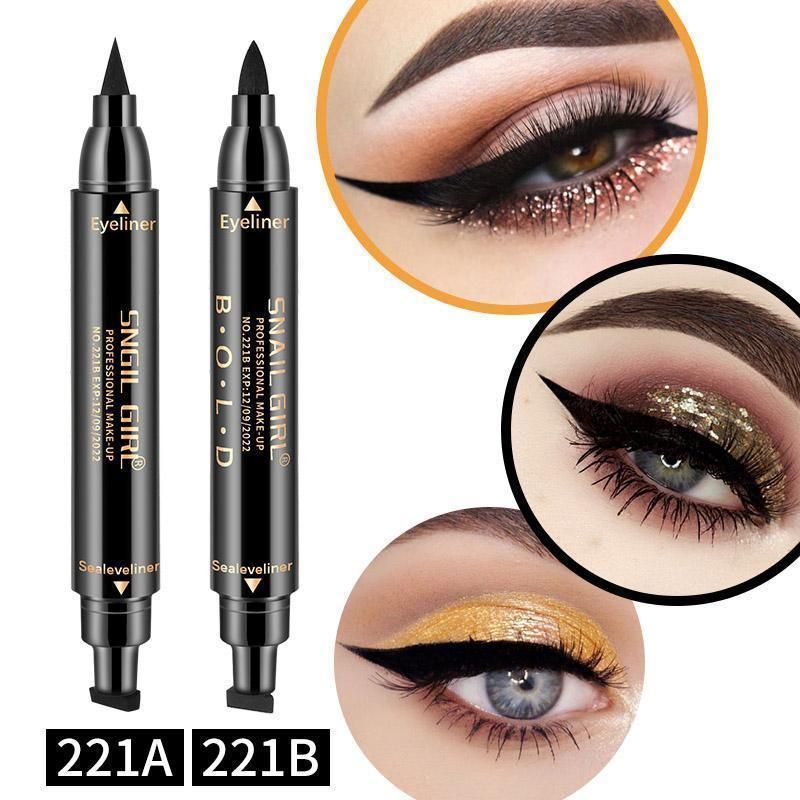 Двухстороняя подводка штамп для глаз snail girl eyeliner черная