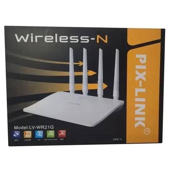 Высокоскоростной Wi-Fi Маршрутизатор (роутер) PIX-LINK LV-WR21Q 2.4 ГГц Белый 300 Мбит/с, молниеносная скорость интернета, 4 антенны для мощного и быстрого сигнала, широкое покрытие, надежное и стабильное соединение
