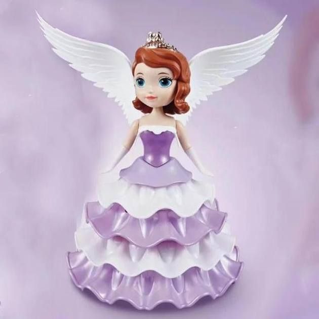 Вращающийся танцующая кукла-ночник принцесса София Dancing Angel Ice Princess, интерактивная музыкальная мультяшная куколка с подсветкой из мультфильма, портативная светящаяся умная детская игрушка, игрушка для девочек