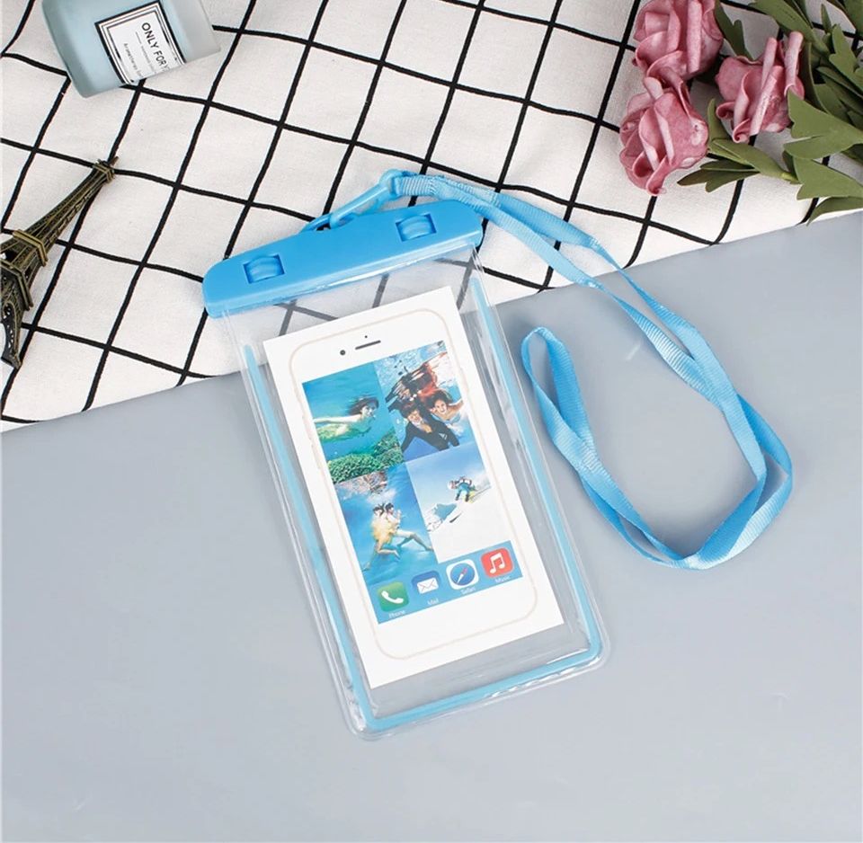 Водонепроницаемый универсальный Чехол для телефона Phone Holder For Water Parks Swim для защиты смартфона и других вещей во влажных условиях, защита в дождь, в снег, во время перемещения водой, в походных условиях, на пляже, в бассейне, аквапарке