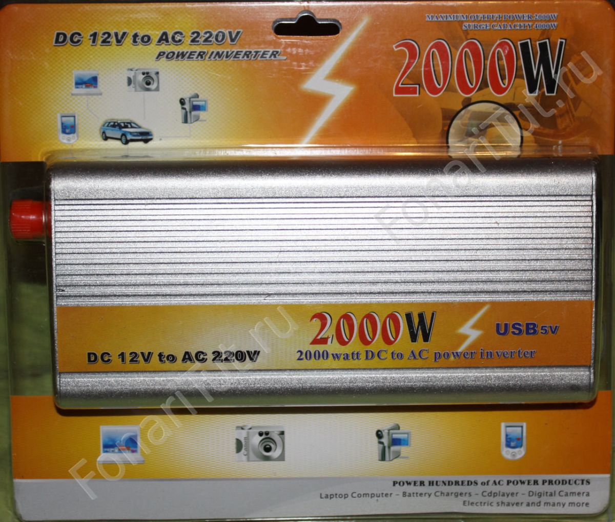 Инвертор напряжения, преобразователь 24/220V - 2000W