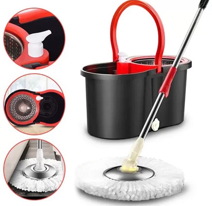 Швабра с ведром и автоматическим отжимом Spin Mop 360 10 л с насадкой из микрофибры