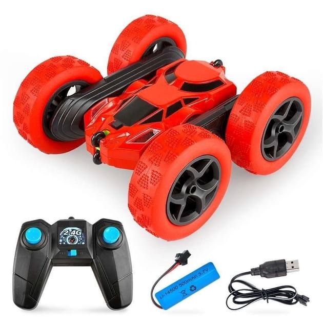 Машинка перевертыш на радиоуправлении Stunt Car Exciter,  с дистанционным управлением, двухсторонняя, вращающаяся на 360°, Вездеход, резиновые мягкие колеса, возможность делать трюки,переворот,дрифт,суперпрочная трюковая машина с пультом