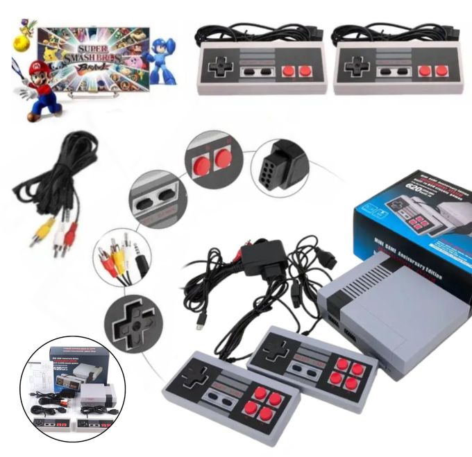 Игровая Приставка Gamepad 620 Super Консоль С Джойстиками 620 игр  8 бит два джойстика стационарная ретро Dendy и подключение к ТВ, домашние видеоигры 80-х и 90-х,можно играть на любом телевизоре и вдвоём