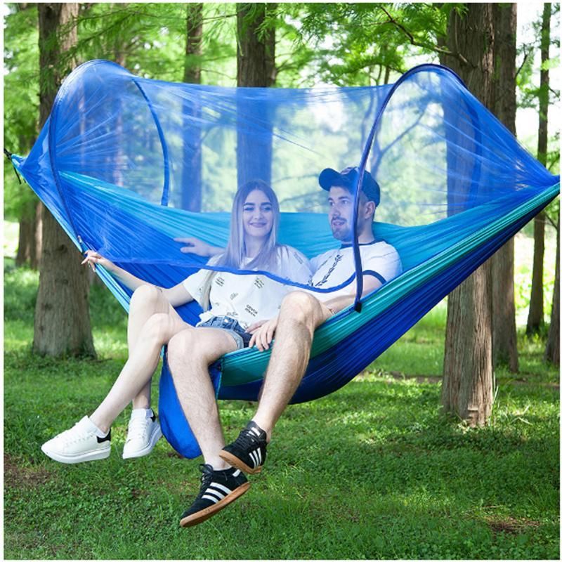 Подвесной гамак с москитной сеткой Hammock Net, двухместный гамак в чехле