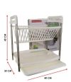 Сушилка для посуды Multifunctional dish rack, многофункциональная прочная надежная складная подставка для посуды, стойка для кухни, Двухъярусная Кухонная сушка, Настольная Посудосушка, съемный поднос, для хранения столовых приборов,тарелок,чашек