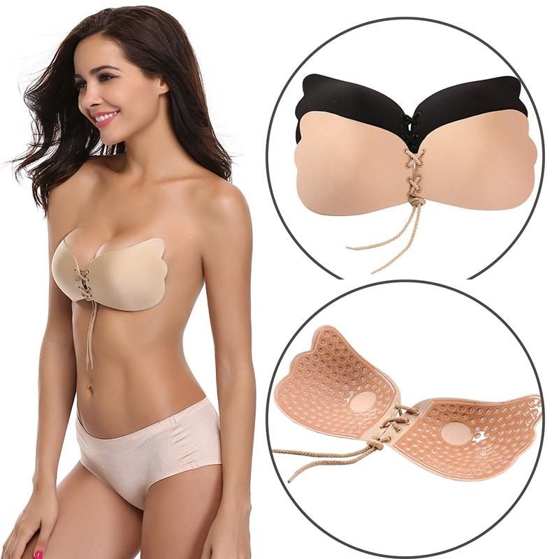 Силиконовый бюстгальтер невидимка fly bra, лифчик флай бра без бретелей с эффектом  push up