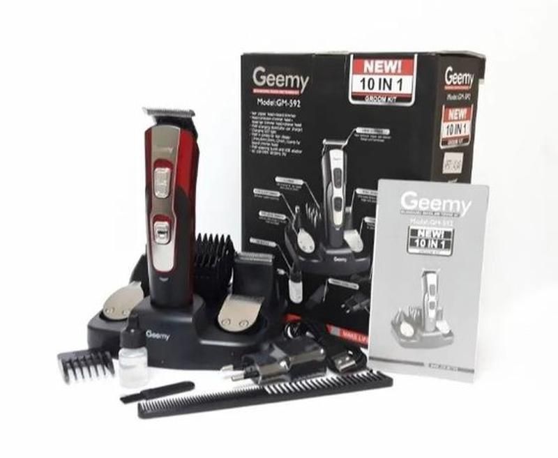 Машинка для стрижки Geemy GM 592 10 в 1, Беспроводная машинка для стрижки, Аккумуляторная машинка для стрижки