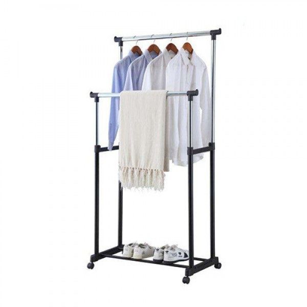 Телескопическая стойка вешалка для одежды Double Pole Clothes Horse 172 см