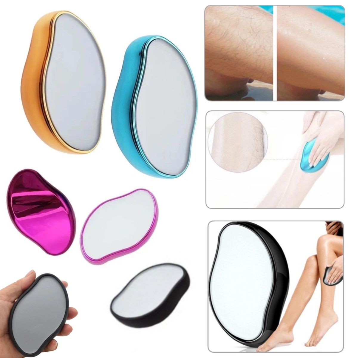 Гриндер-кристаллический эпилятор-депилятор для удаления волос Glass Shaver, Портативный Компактный Многократный Безболезненный депилятор для тела, Для всех видов волос, гладкая и мягкая кожа